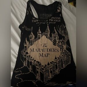 Black and Tan Marauder's Map Harry Potter Tank Top